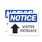 Signmission Visitor Entrance Up Arrow OSHA Notice Sign, Plastic, 10in W x 7in L, 2PK OS-2PACK-NS-P-710-L-18881 - alternate 1